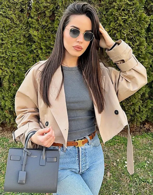 Casual Coat Khaki Long Sleeve Button 
